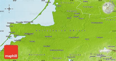 Physical Map of Kaliningrad