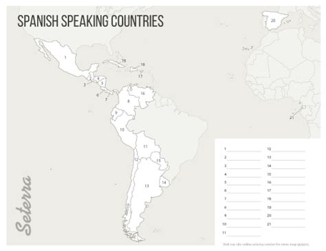 Spanish Speaking Countries Printables Seterra