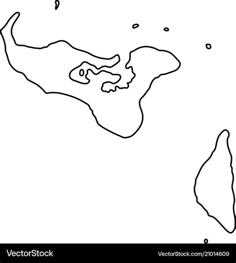 Tonga Map Of Black Contour Curves On White Vector Image