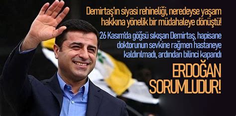 Avukatı açıkladı Demirtaş ın cezaevinde bilinci kapandı Haber