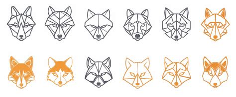 Set of simple line art style animals Modern illustration | Premium AI ...