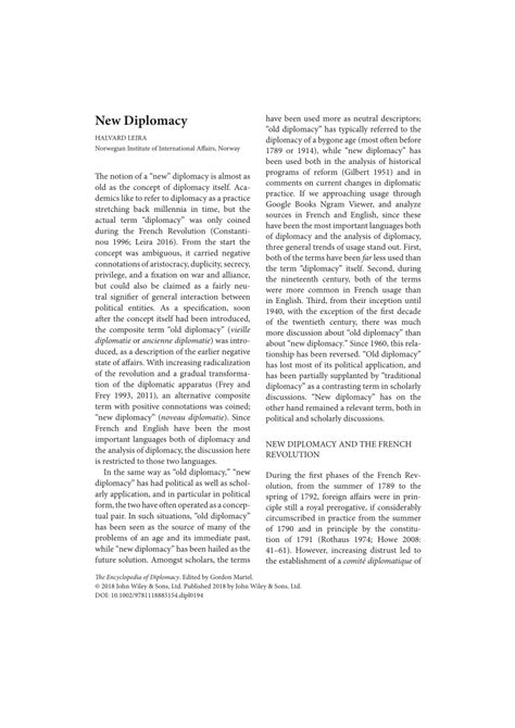 (PDF) New Diplomacy