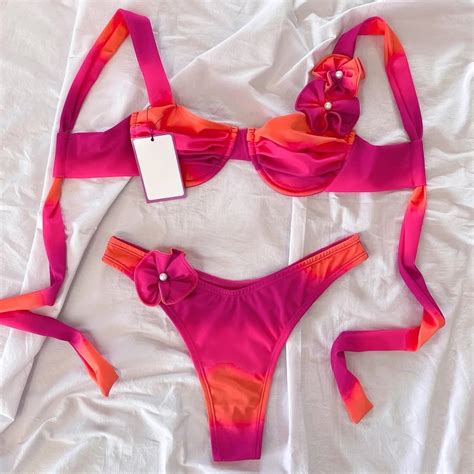Phong Cách Mới Bikini Nữ Ba Chiều Hoa Thép Hỗ Trợ Chia Đồ Bơi Nữ Sw Shopee Việt Nam