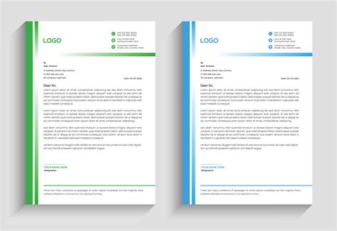 Professional corporate simple business letterhead design with Gradient luxury letterhead ...