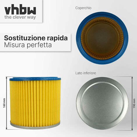 Vhbw Set Da X Filtro A Pieghe Piatte Compatibile Con Parkside Pwda