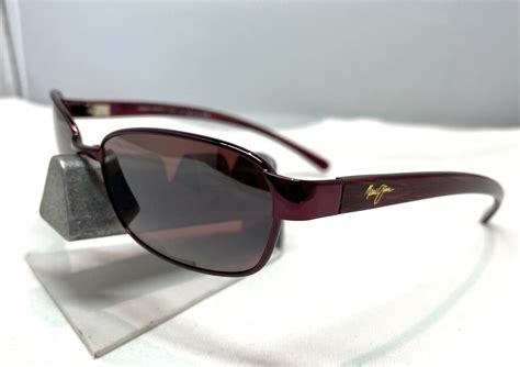 Maui Jim Kala Mj 101 13 Burgundy Maui Rose Polarized Vintage Wrap Sunglasses New Ebay