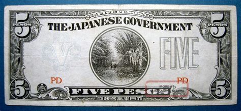 Philippines Wwii 1942 5 Pesos Japanese Occupation