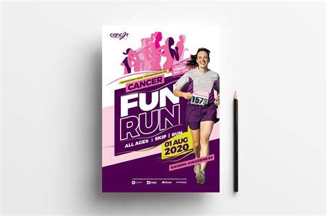 A4 Cancer Fun Run Advertisement Template in PSD, Ai & Vector - BrandPacks