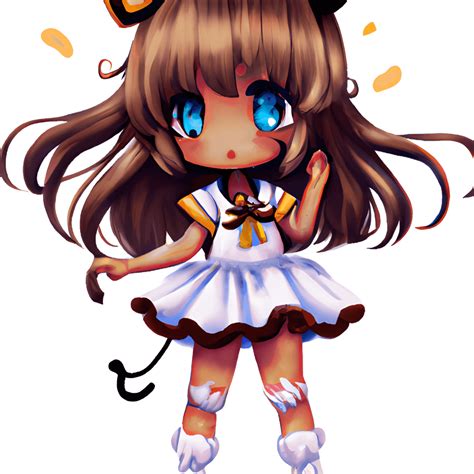 Cute Chibi Anime Girl With Brown Hair