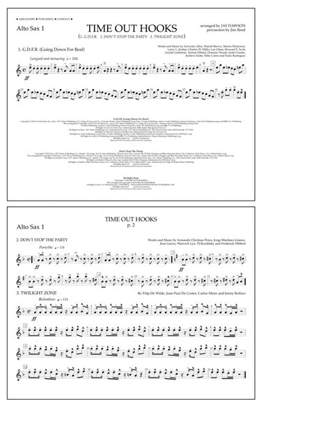 Time Out Hooks Alto Sax 1 By Jay Dawson Marching Band Digital