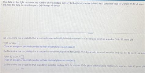 Solved Begin{tabular}{ C R } Hline Age And Number Of