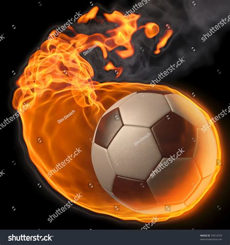 Flaming Soccer Ball. Isolated On Black Stock Photo 74014729 : Shutterstock