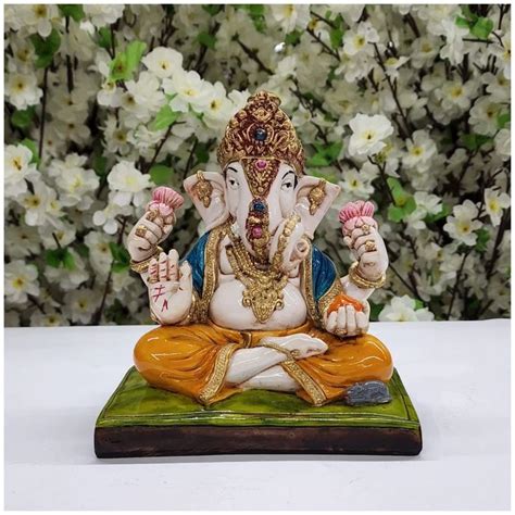 Ganesha Statue In Marble Dust Best For Temple Decor Lord Ganesha Idol