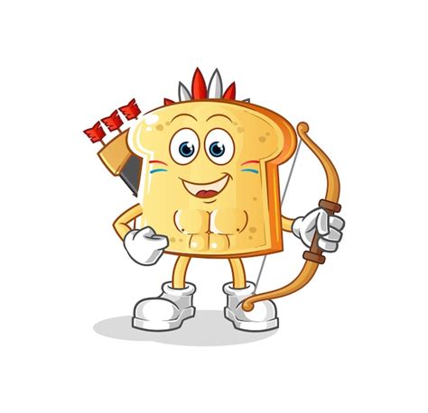 Premium Vector White Bread Native American Tribe Cartoon Mascot Vector