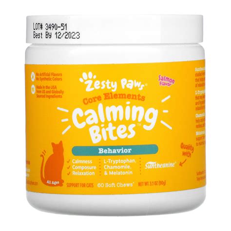 Zesty Paws Calming Bites Behavior For Cats All Ages Salmon 60