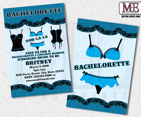 Bachelorette Party Invitations Bachelorette Invitation Lingerie Shower Invitations