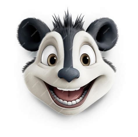 Premium AI Image | Cartoon badger mascot smiley face on white background
