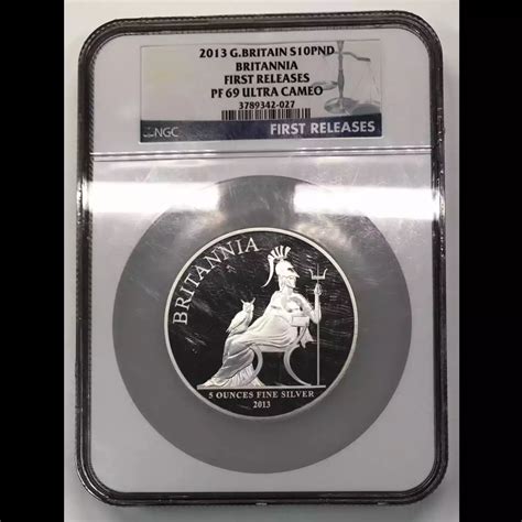 2013 GREAT BRITAIN Silver 10 POUNDS NGC PF 69 ULTRA CAMEO FIRST