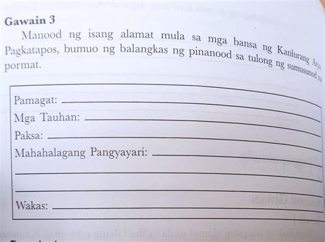 Gawain 3 Manood Ng Isang Alamat Mula Sa Mga Bansa Ng Kanlurang A