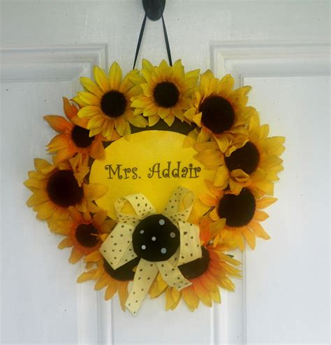 Sunflower Classroom Door Wreath Classroom Wreath Spring Preschool Activities Classroom