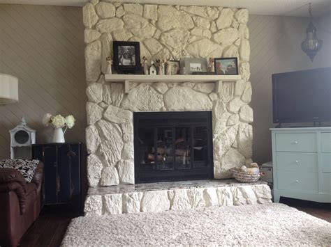 Painting a Stone Fireplace....Finally, I Did It. - | Painted rock