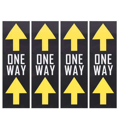 4pcs One Way Floor Decals Directional Arrow Sticker Safety Distance