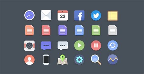 24 Flat Icons (PSD) Free Icon Download | FreeImages