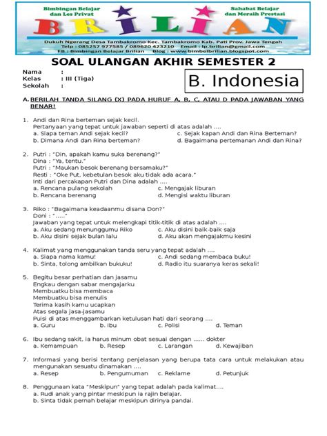 Soal Bahasa Indonesia Kelas 6 Tema 1 Homecare24