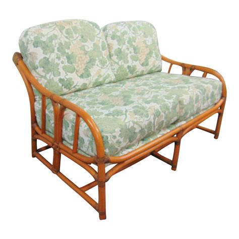 Mid Century Rattan Loveseat | Chairish