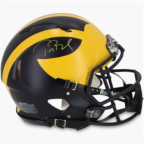 The Tom Brady University Of Michigan Autographed Helmet - Hammacher ...