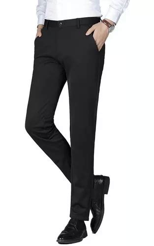 Negocios Elásticos Pantalones De Vestir Hombre Skinny Negro Meses Sin Interés