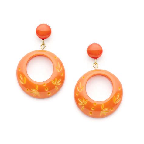 Freesia Fakelite Drop Hoop Earrings By Splendette