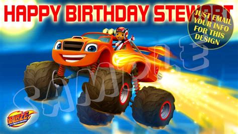 Blaze And The Monster Machines Happy Birthday Banner Etsy