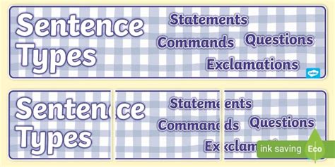 Sentence Types Display Banner Hecho Por Educadores