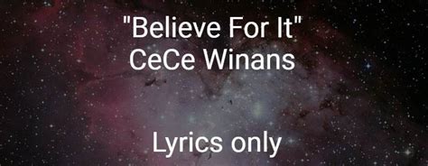 Believe For It - CeCe Winans - Lyrics Only | ChordsMadeEasy