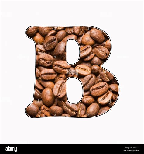 B Letter Of The Alphabet Coffee Beans Background Coffea Stock Photo