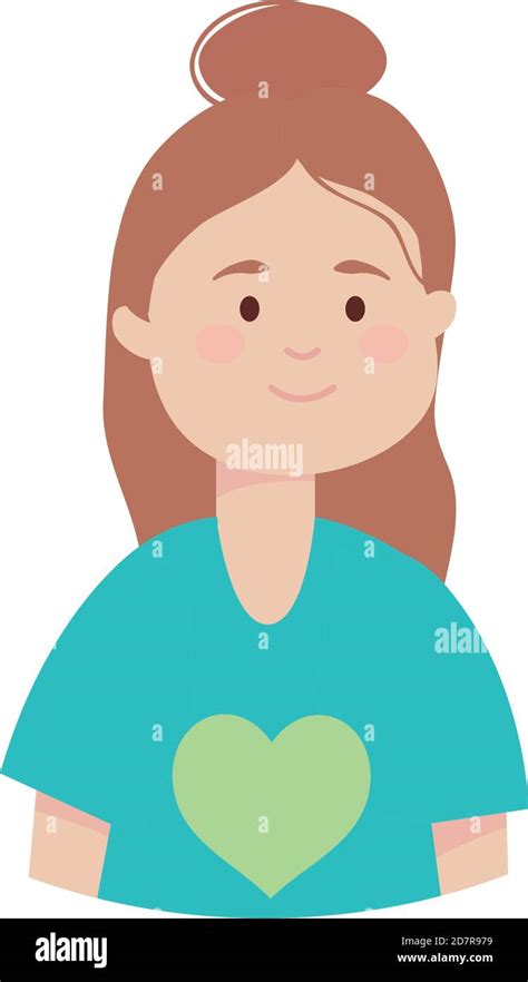 Cartoon Woman Smiling Icon Over White Background Flat Style Vector