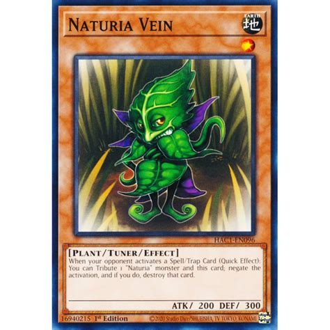 HAC1 EN096 Liane Naturia Arsenal Mystérieux Chapitre 1 Carte Yu gi