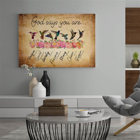 Hummingbirds Poster God Says You Are Canvas Inspiration Etsy