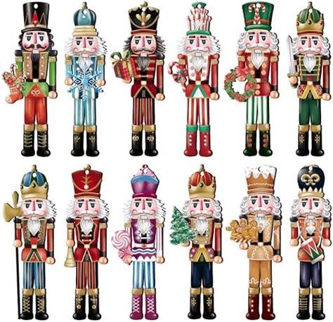 Amazon Barydat 36 Pcs Christmas Nutcracker Wooden Ornaments Blue