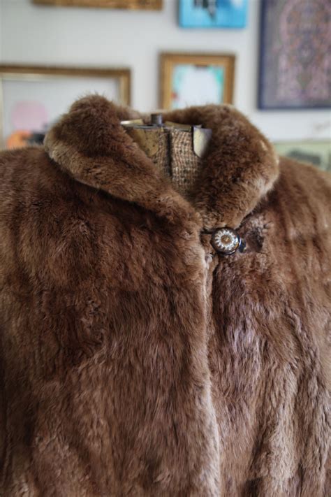 S S Hudsons Bay Co Fur Jacket Swing Duster Mink Coat Etsy