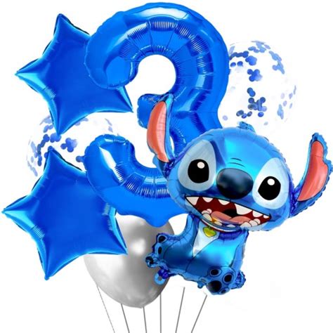 Cyfra Zestaw Balon W Urodziny Niebieski Stitch Dekoracje Balony Stich