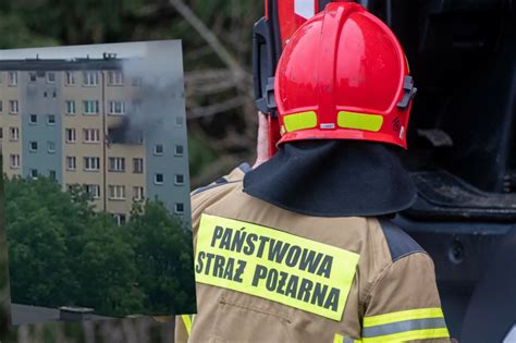 Tragiczny pożar w Tychach 60 latka wyskoczyła z balkonu na 7 piętrze