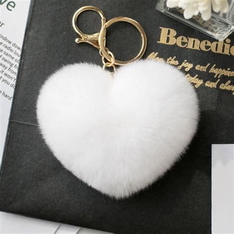 Porte Cl S Pompon Coeur Mignon Porte Cl S En Peluche Pompon Porte Clef