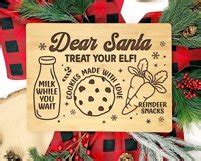 Dear Santa Christmas Tray Svg Bundle Cutting Board Tray