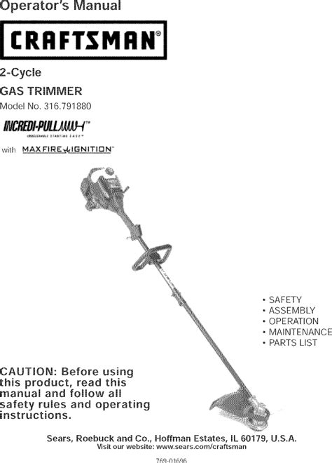 Craftsman User Manual Trimmer Manuals And Guides L