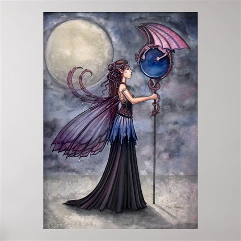 Gothic Fairy Dragon Poster Print by Molly Harrison | Zazzle