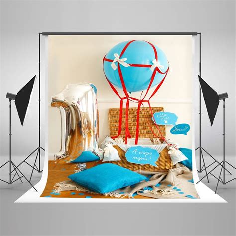 Hellodecor X Ft St Birthday Photography Backdrop Boy Baby Blue Ballon