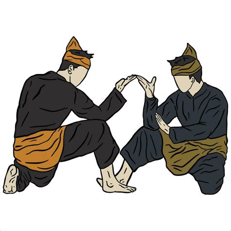 Pencak Silat Vector Illustration Action Pose Jurus Silat