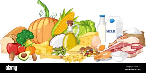 The Five Food Groups Isolated Illustration Stock Vector Image And Art Alamy